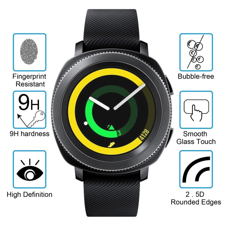 Lot de 2 films protecteurs d'écran ENKAY Hat-Prince pour montre connectée Samsung Gear Sport, 0,2 mm, dureté 9H, 2,15D, antidéflagrants, en verre trempé, pour Samsung Gear Sport