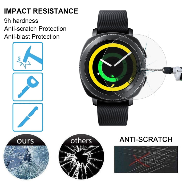 Lot de 2 films protecteurs d'écran ENKAY Hat-Prince pour montre connectée Samsung Gear Sport, 0,2 mm, dureté 9H, 2,15D, antidéflagrants, en verre trempé, pour Samsung Gear Sport
