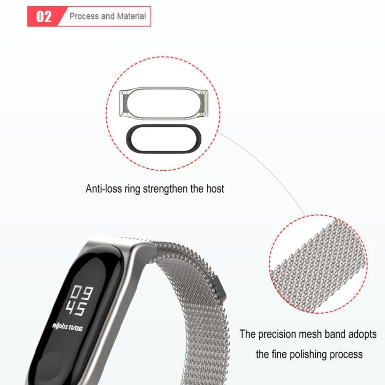 Mijobs Milan CS Metal Magnetic Watch Band for Xiaomi Mi Band 3 & 4 & 5 & 6, Host not Include