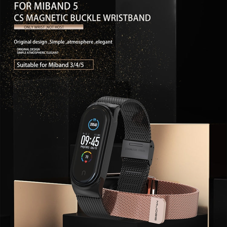 Mijobs Milan CS Screwless Buckle Metal Watch Band Case for Xiaomi Mi Band 3 & 4 & 5 & 6, Host not Included