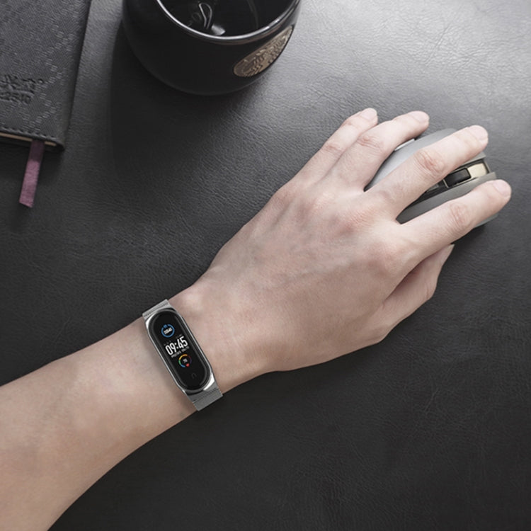 Mijobs Milan CS Screwless Buckle Metal Watch Band Case for Xiaomi Mi Band 3 & 4 & 5 & 6, Host not Included