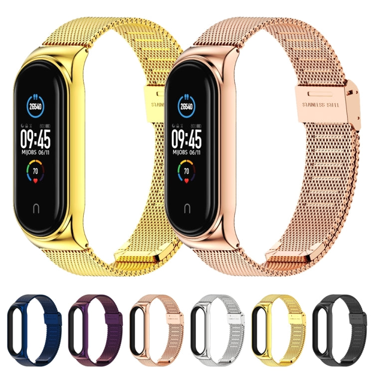 Mijobs Milan CS Screwless Buckle Metal Watch Band Case for Xiaomi Mi Band 3 & 4 & 5 & 6, Host not Included