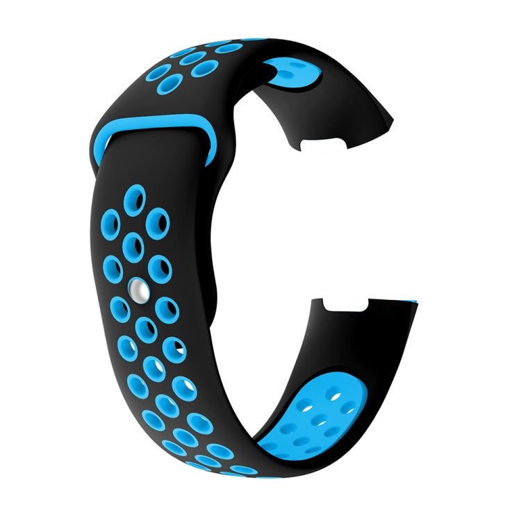 Two-color Round Hole Silicone Watch Band for Fitbit Charge 3, Watch Band Size:130-195mm