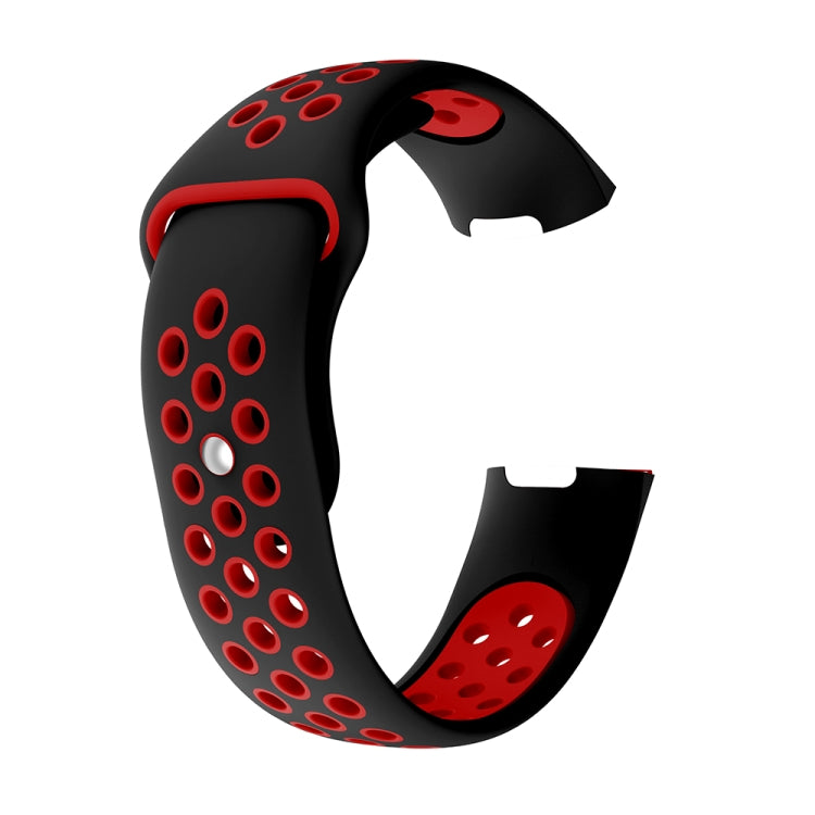 Dual-tone silicone Fitbit Charge 3 band featuring breathable round hole design