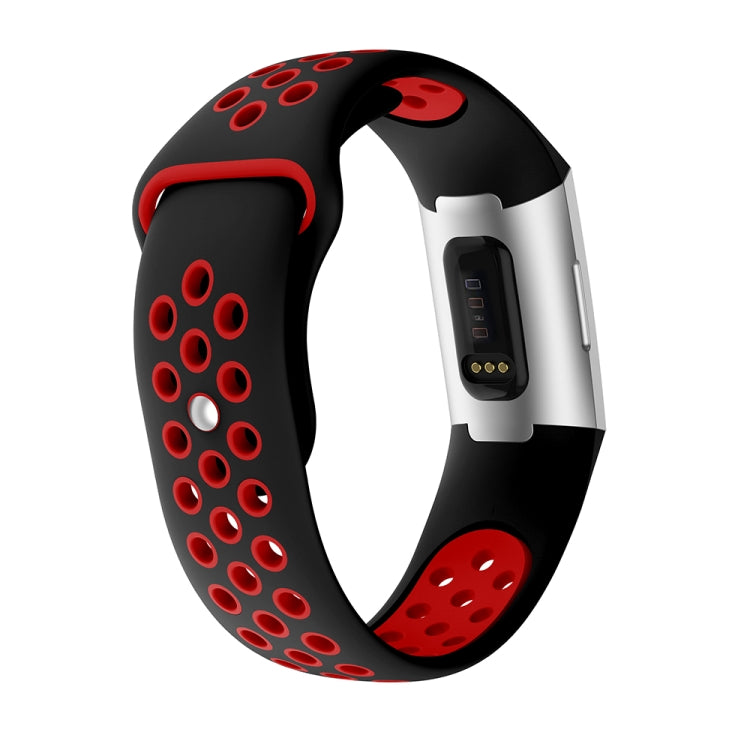Soft, skin-friendly silicone watch band in contrasting colors for Fitbit Charge 3
