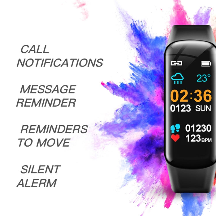 DOMIN0 C1S 0.96 inches IPS Color Screen Smart Bracelet IP67 Waterproof, Support Call Reminder /Heart Rate Monitoring /Blood Pressure Monitoring /Sleep Monitoring /Sedentary Reminder / Remote Control