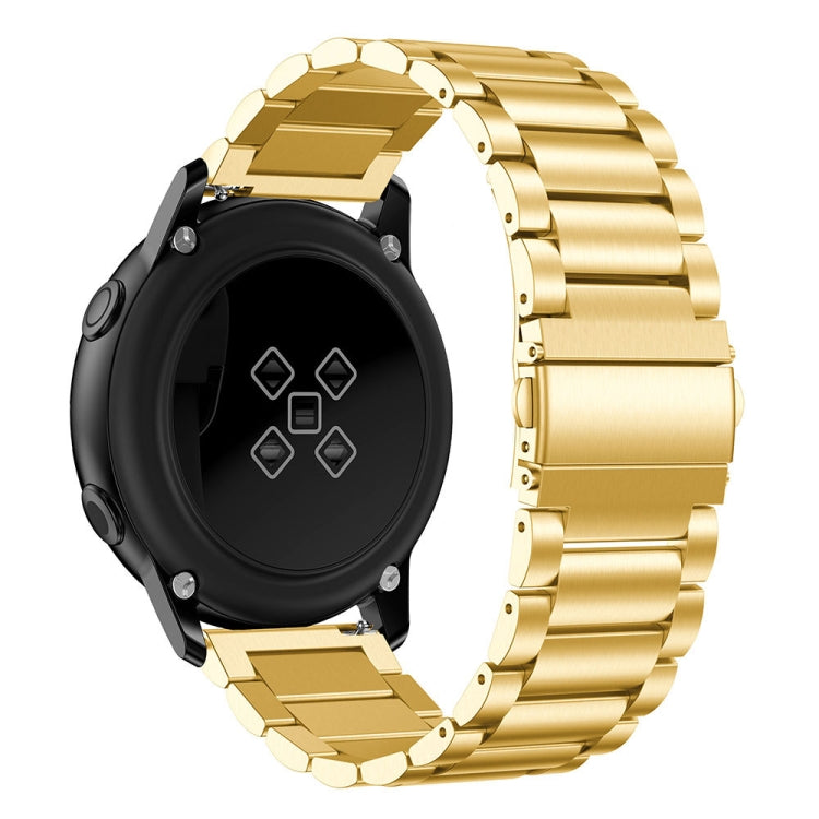 Bracelet de montre en acier inoxydable massif à 3 perles avec boucle Slingshot pour Galaxy Watch Active 20 mm