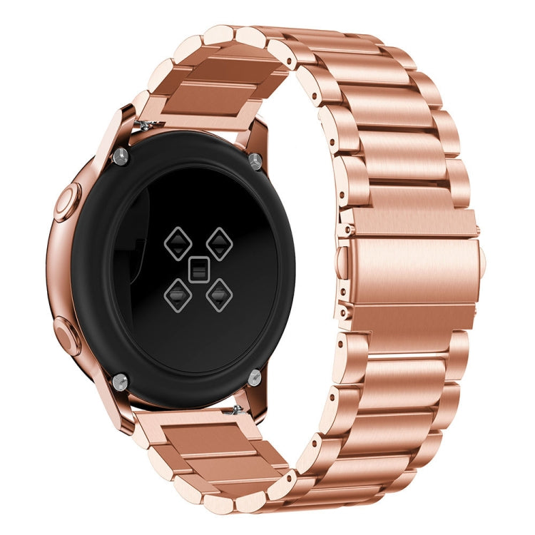 3-Beads Slingshot Buckle Solid Stainless Steel Watch Band for Galaxy Watch Active 20mm