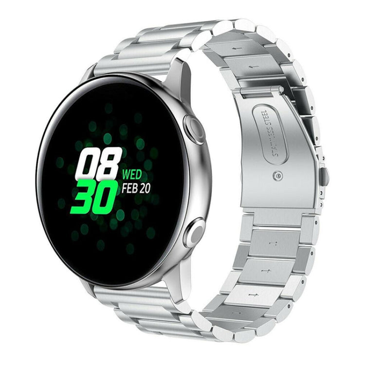 Bracelet de montre en acier inoxydable massif à 3 perles avec boucle Slingshot pour Galaxy Watch Active 20 mm