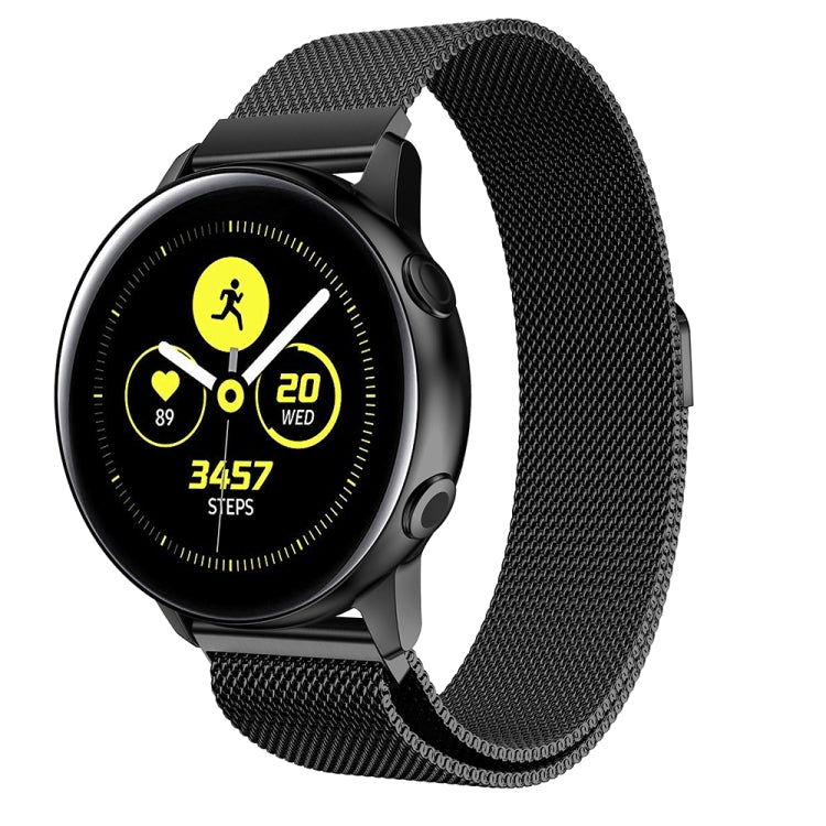 Bracelet de montre magnétique Milanis en maille d'acier inoxydable pour Galaxy Watch Active 20 mm