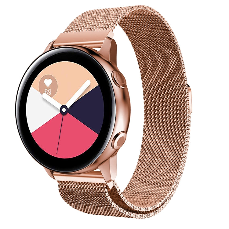Bracelet de montre magnétique Milanis en maille d'acier inoxydable pour Galaxy Watch Active 20 mm