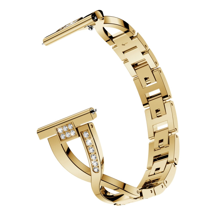 Bracelet de montre en acier inoxydable avec diamants en forme de X pour Galaxy Watch Active 20 mm
