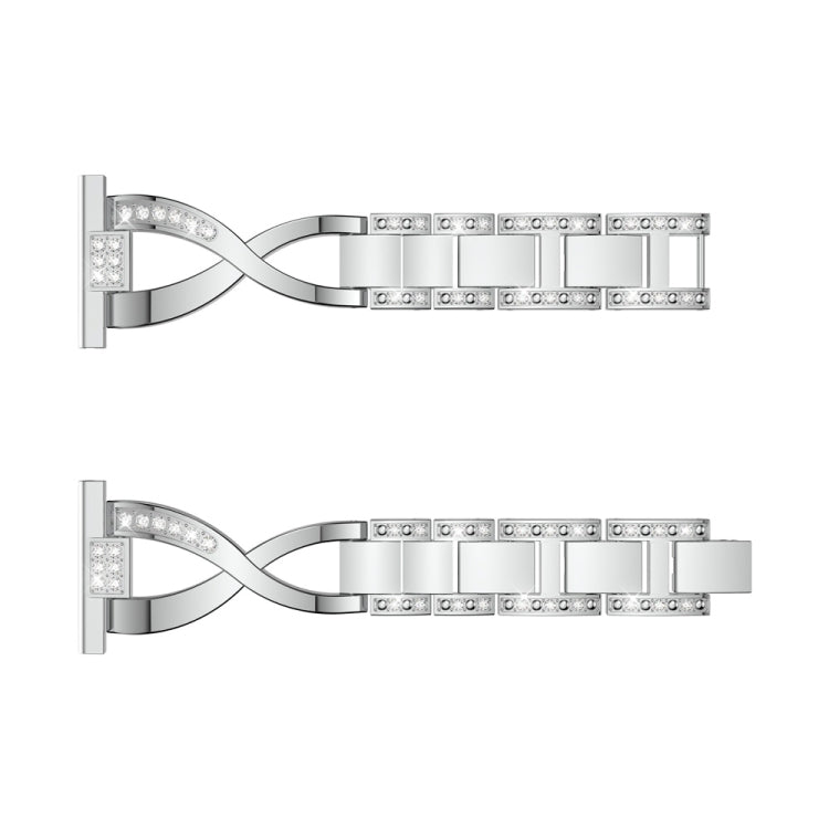 Bracelet de montre en acier inoxydable avec diamants en forme de X pour Galaxy Watch Active 20 mm