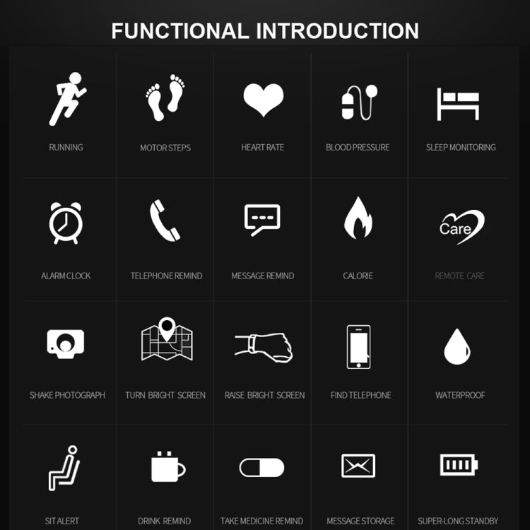 Bracelet connecté CK17S avec écran IPS de 0,96 pouce, étanchéité IP67, rappel d'appel, surveillance de la fréquence cardiaque, de la pression artérielle et du sommeil