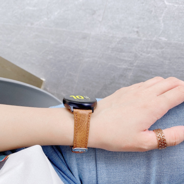For Samsung Galaxy Watch 20mm Smart Watch Universal Double-sided Leather Small Watch Band, 20mm