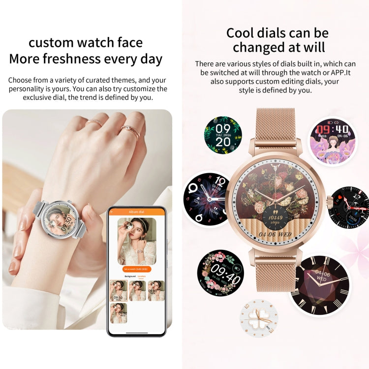 KC06 Women Menstrual Period Smart Watch Bracelet, Blood Pressure / Heart Rate Monitoring, Steel Strap