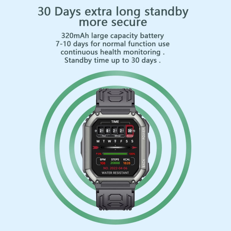 Montre connectée de sport étanche KR06, podomètre, prise en charge de la fréquence cardiaque, de la pression artérielle et des appels Bluetooth.