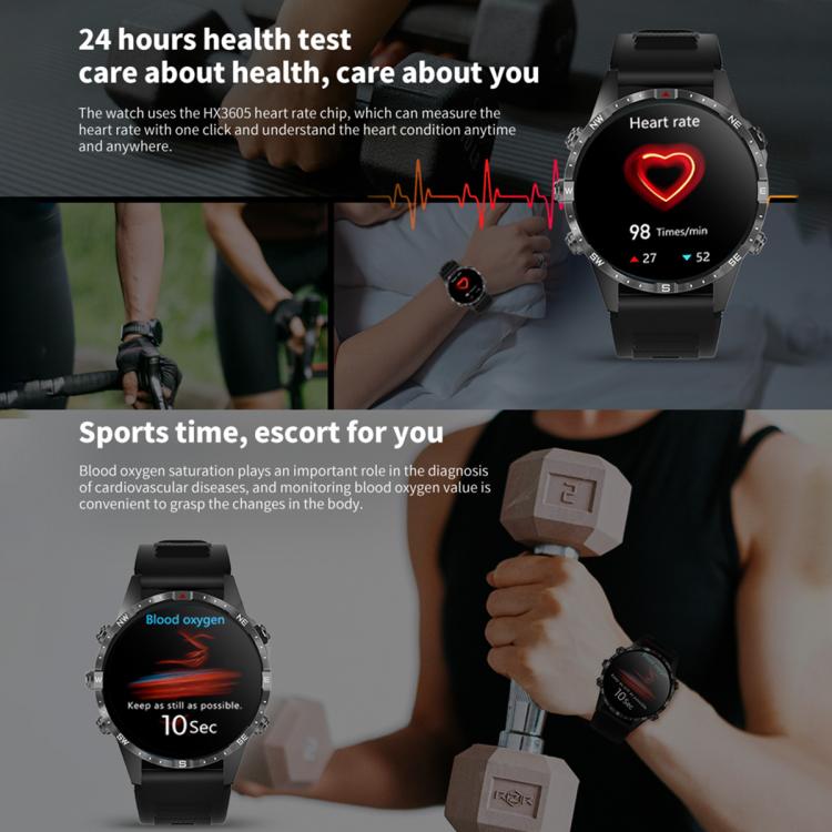 HAMTOD GT45 1.6 inch Waterproof Smart Watch, Support Bluetooth Call / Heart Rate / Blood Oxygen Monitoring
