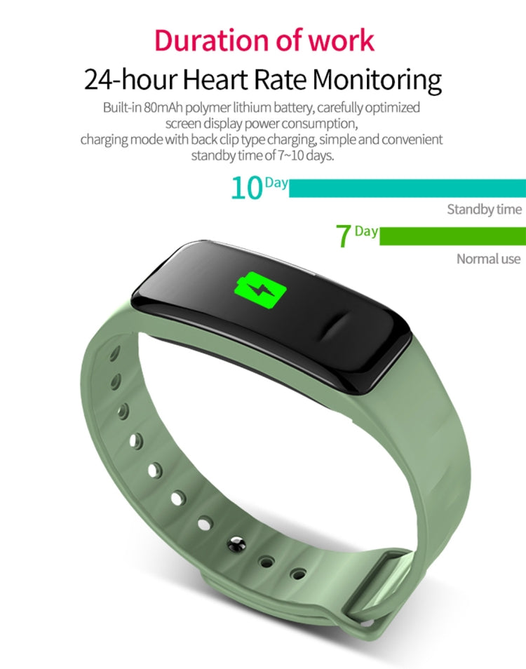 CHIGU C1Plus Fitness Tracker 0.96 inch IPS Screen Smartband Bracelet, IP67 Waterproof, Support Sports Mode / Blood Pressure / Sleep Monitor / Heart Rate Monitor / Fatigue Monitor / Sedentary Reminder, C1 Plus Red, C1 Plus Black, C1 Plus Blue�����������...