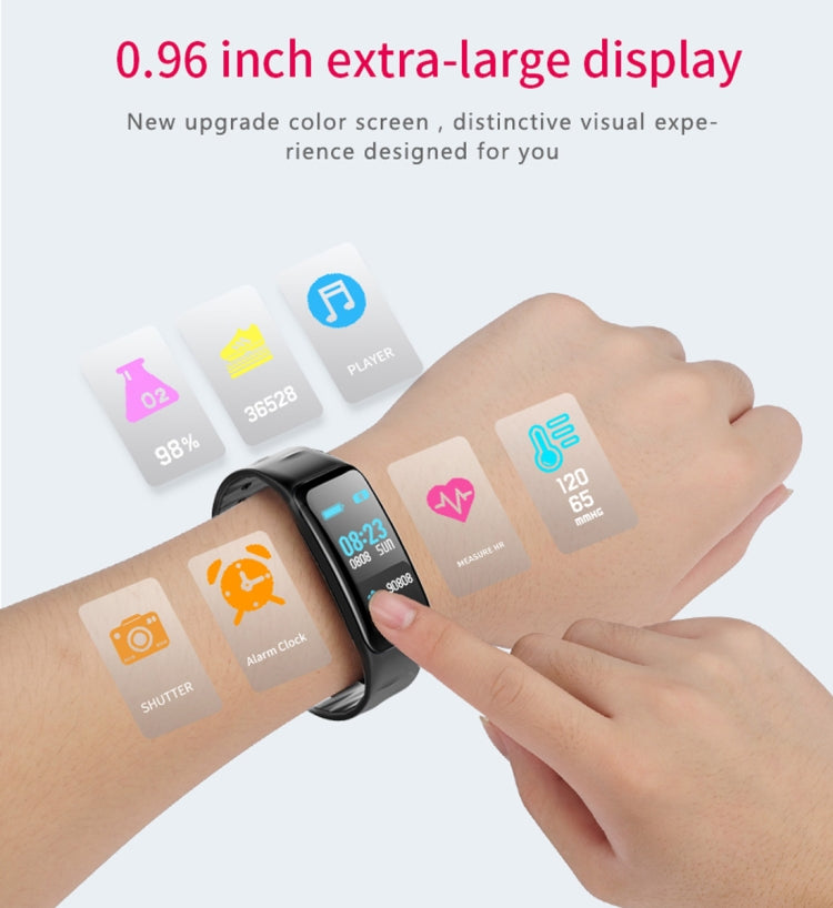 CHIGU C1Plus Fitness Tracker 0.96 inch IPS Screen Smartband Bracelet, IP67 Waterproof, Support Sports Mode / Blood Pressure / Sleep Monitor / Heart Rate Monitor / Fatigue Monitor / Sedentary Reminder, C1 Plus Red, C1 Plus Black, C1 Plus Blue�����������...