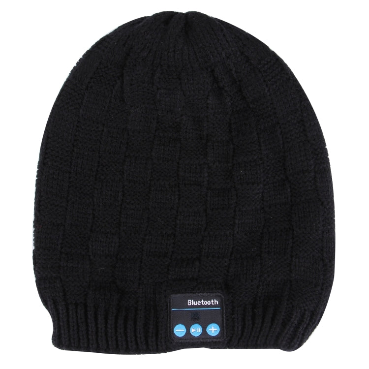 Square Textured Knitted Bluetooth Headset Warm Winter Hat with Mic for Boy & Girl & Adults
