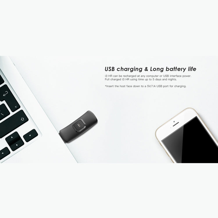 IWOWN i3 HR 0.96 inch OLED Display Bluetooth 4.0 Smart Bracelet, Support Call / Message Display,Time Display, Heart Rate Monitor, Sleep Management, Pedometer, Sedentary Reminder, Compatible with Android and iOS Phones, IWOWN i3 HR Black