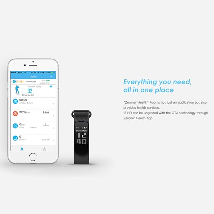 IWOWN i3 HR 0.96 inch OLED Display Bluetooth 4.0 Smart Bracelet, Support Call / Message Display,Time Display, Heart Rate Monitor, Sleep Management, Pedometer, Sedentary Reminder, Compatible with Android and iOS Phones, IWOWN i3 HR Black
