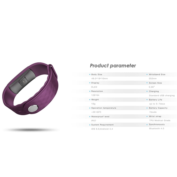 IWOWN i3 HR 0.96 inch OLED Display Bluetooth 4.0 Smart Bracelet, Support Call / Message Display,Time Display, Heart Rate Monitor, Sleep Management, Pedometer, Sedentary Reminder, Compatible with Android and iOS Phones, IWOWN i3 HR Black