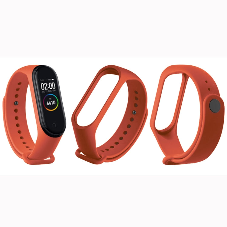 Pure Color Soft TPU  Watch Bands for Xiaomi Mi Band 4, Host Not Included, Orange, Pink, Dark Blue, Wine Red, Black