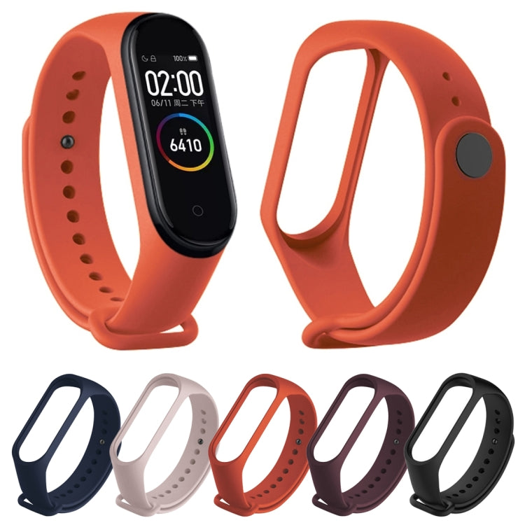 Pure Color Soft TPU  Watch Bands for Xiaomi Mi Band 4, Host Not Included, Black, Orange, Pink, Dark Blue, Wine Red