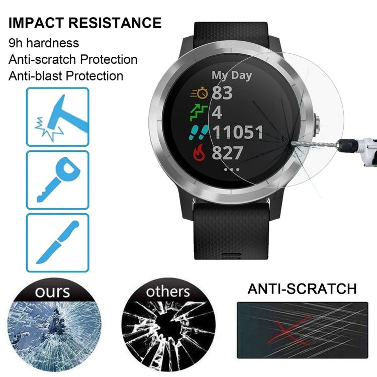 2 PCS ENKAY Hat-Prince 0.2mm 9H 2.15D Curved Edge Tempered Glass Film for Garmin Vivoactive 3 trainer, 2 PCS Garmin Vivoactive 3 trainer