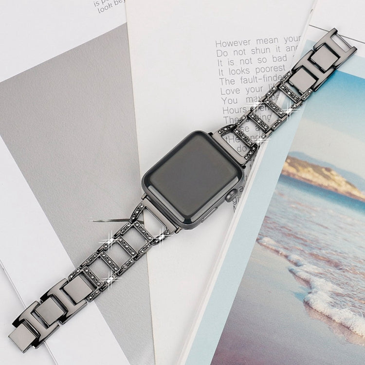 Colorful Diamond Stainless Steel Watch Band for Apple Watch Series 10 42mm / 9&8&7 41mm / SE 3&SE 2&6&SE&5&4 40mm / 3&2&1 38mm