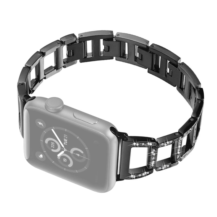 Colorful Diamond Stainless Steel Watch Band for Apple Watch Series 10 42mm / 9&8&7 41mm / SE 3&SE 2&6&SE&5&4 40mm / 3&2&1 38mm
