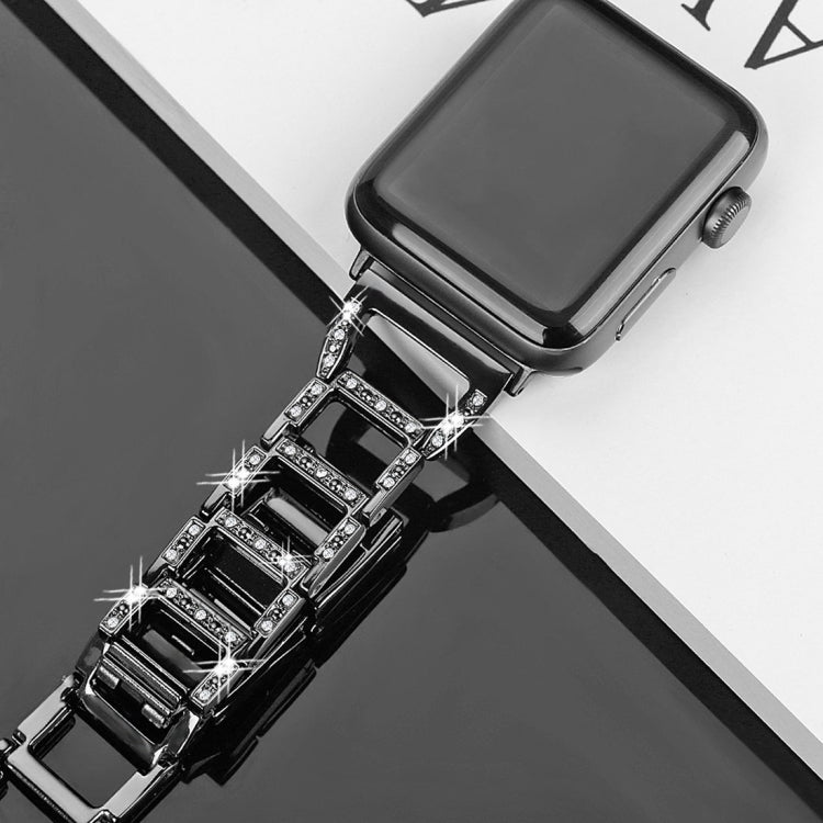 Colorful Diamond Stainless Steel Watch Band for Apple Watch Series 10 42mm / 9&8&7 41mm / SE 3&SE 2&6&SE&5&4 40mm / 3&2&1 38mm