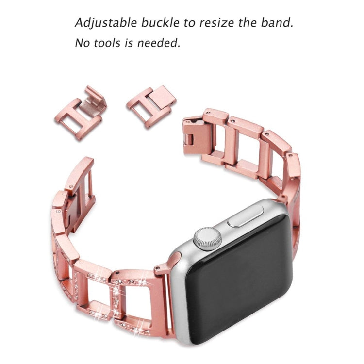 Colorful Diamond Stainless Steel Watch Band for Apple Watch Series 10 42mm / 9&8&7 41mm / SE 3&SE 2&6&SE&5&4 40mm / 3&2&1 38mm