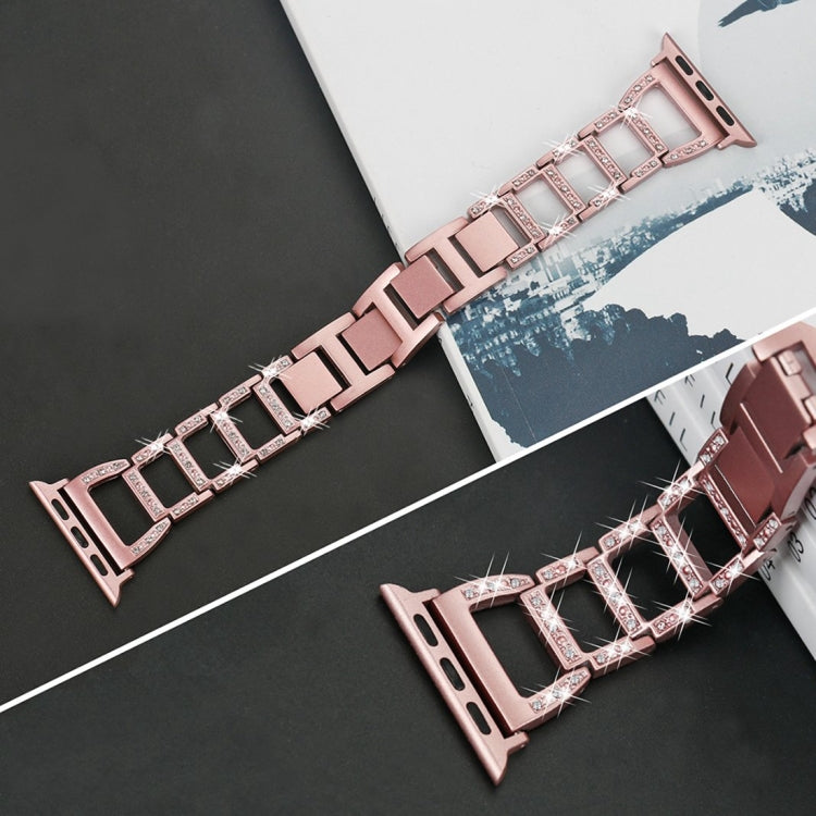 Colorful Diamond Stainless Steel Watch Band for Apple Watch Series 10 42mm / 9&8&7 41mm / SE 3&SE 2&6&SE&5&4 40mm / 3&2&1 38mm