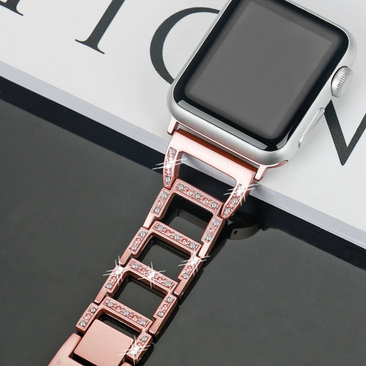 Colorful Diamond Stainless Steel Watch Band for Apple Watch Series 10 42mm / 9&8&7 41mm / SE 3&SE 2&6&SE&5&4 40mm / 3&2&1 38mm