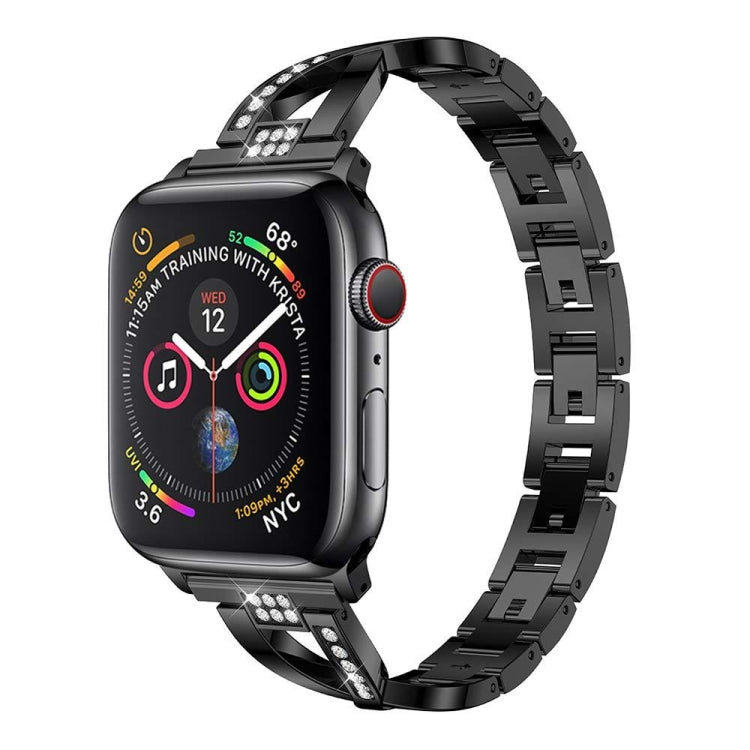 Colorful Diamond Stainless Steel Watch Band for Apple Watch Series 7 45mm / 6 & SE & 5 & 4 44mm / 3 & 2 & 1 42mm