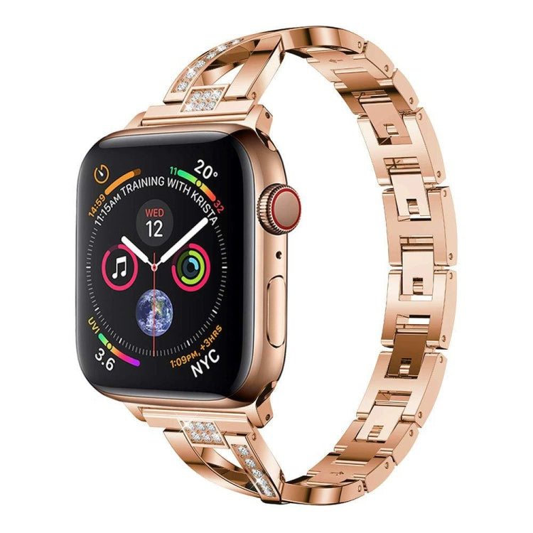 Colorful Diamond Stainless Steel Watch Band for Apple Watch Series 7 45mm / 6 & SE & 5 & 4 44mm / 3 & 2 & 1 42mm