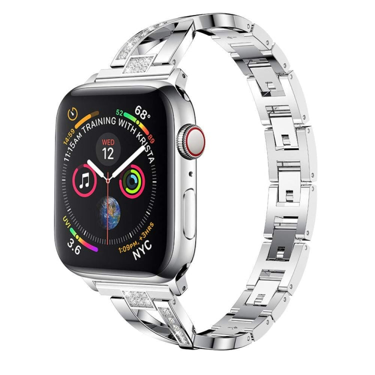 Colorful Diamond Stainless Steel Watch Band for Apple Watch Series 7 45mm / 6 & SE & 5 & 4 44mm / 3 & 2 & 1 42mm