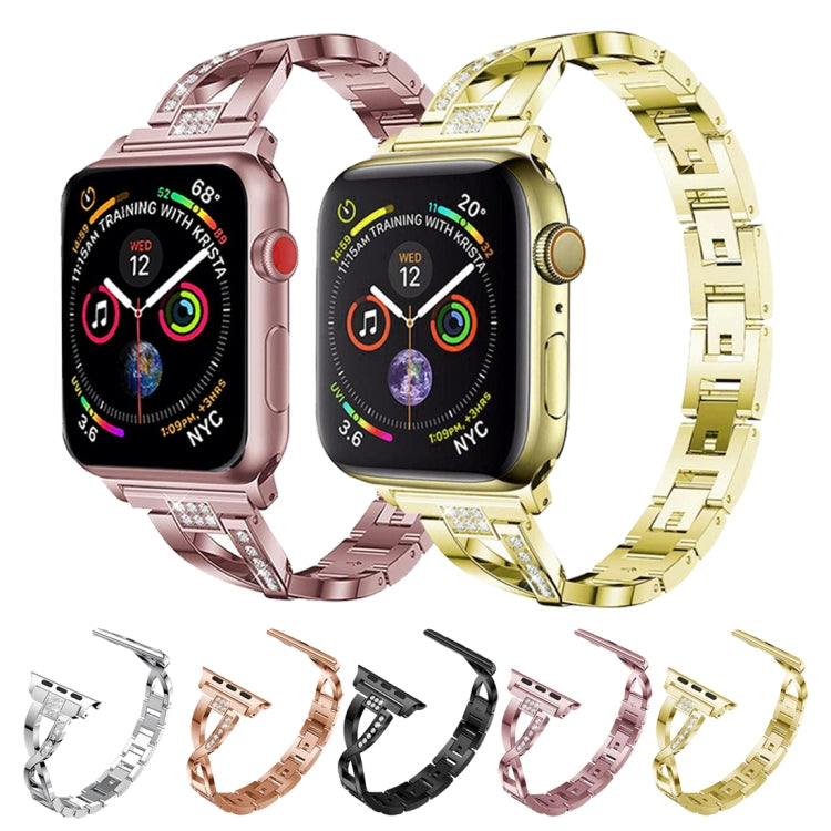 Colorful Diamond Stainless Steel Watch Band for Apple Watch Series 7 45mm / 6 & SE & 5 & 4 44mm / 3 & 2 & 1 42mm