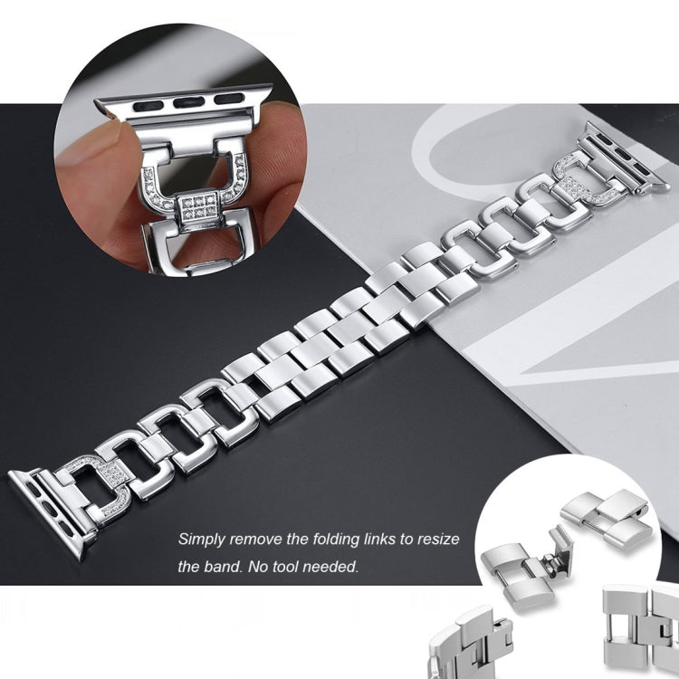 Colorful Diamond Stainless Steel Watch Band for Apple Watch 38-49mm
