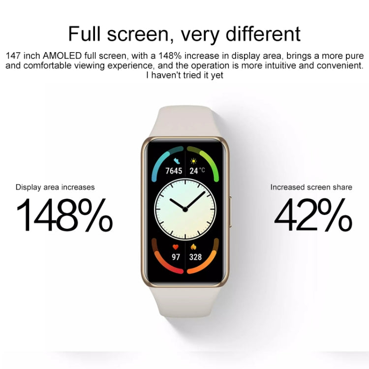 Original Huawei Band 6 Pro 1.47 inch AMOLED Color Screen Bluetooth 5.0 5ATM Waterproof Smart Wristband Bracelet, Support Body Temperature Detection / Blood Oxygen Monitoring / Sleep Monitoring / NFC Smart Card Swiping / 96 Sports Modes