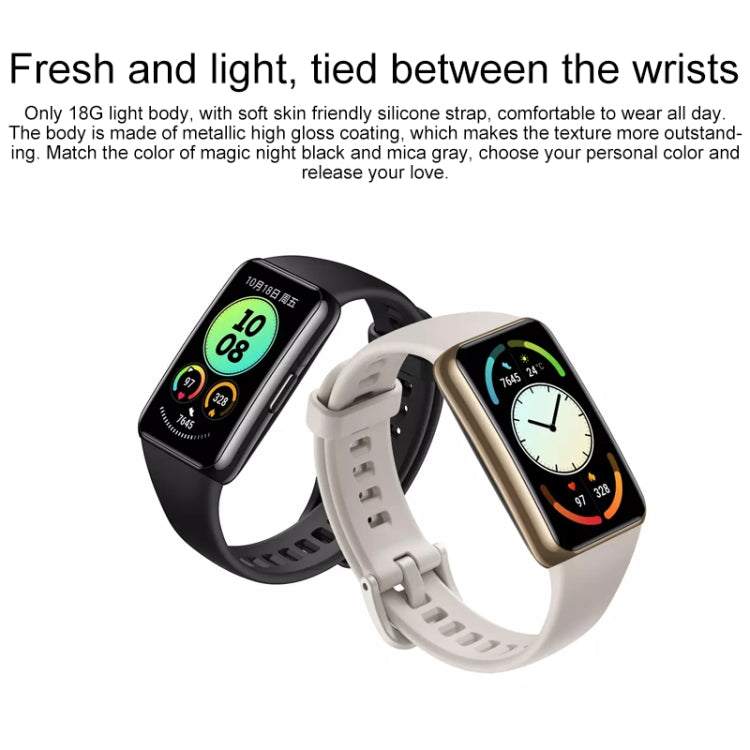 Original Huawei Band 6 Pro 1.47 inch AMOLED Color Screen Bluetooth 5.0 5ATM Waterproof Smart Wristband Bracelet, Support Body Temperature Detection / Blood Oxygen Monitoring / Sleep Monitoring / NFC Smart Card Swiping / 96 Sports Modes