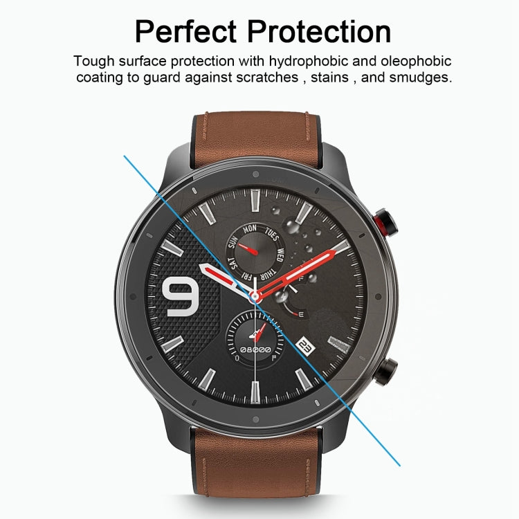 Protection d'écran en verre trempé 0,26 mm 2,5D 9H pour Amazfit GTR 47 mm