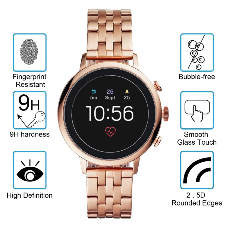 For Fossil Q Venture HR Gen4 0.26mm 2.5D 9H Tempered Glass Film Screen Protector, For Fossil Q Venture HR Gen4