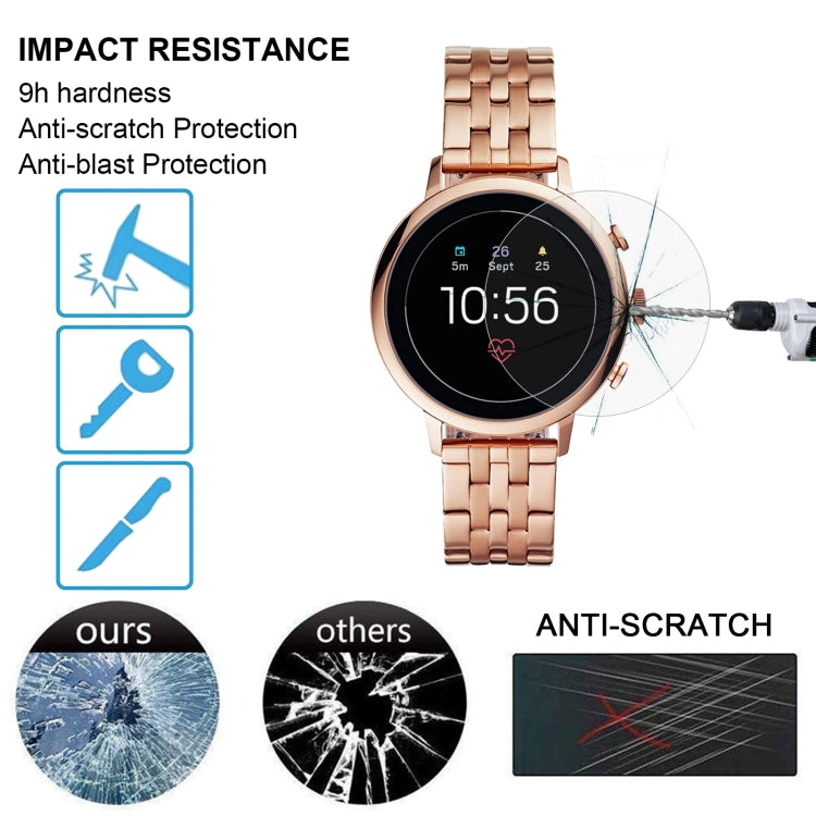 For Fossil Q Venture HR Gen4 0.26mm 2.5D 9H Tempered Glass Film Screen Protector, For Fossil Q Venture HR Gen4