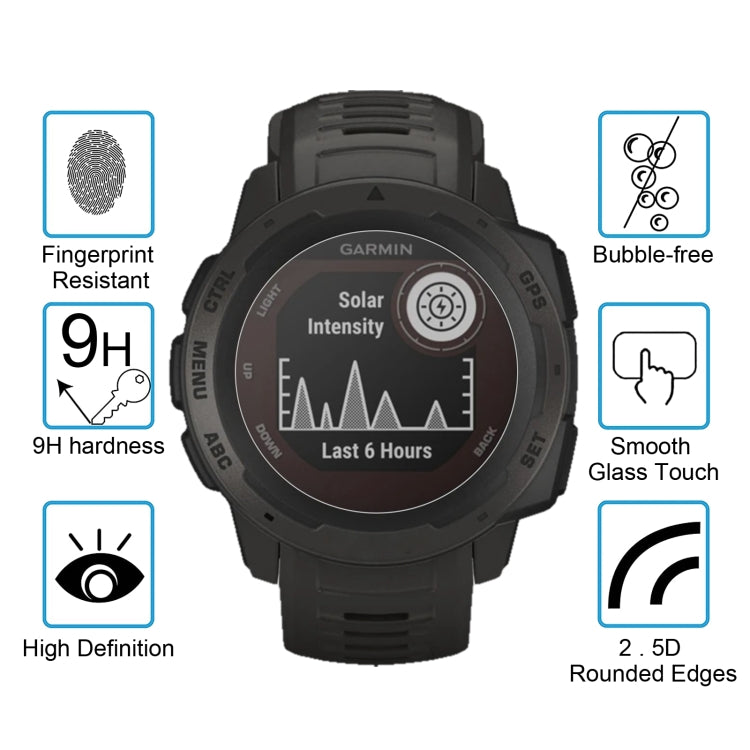 For Garmin Instinct 0.26mm 2.5D 9H Tempered Glass Film Screen Protector, For Garmin Instinct