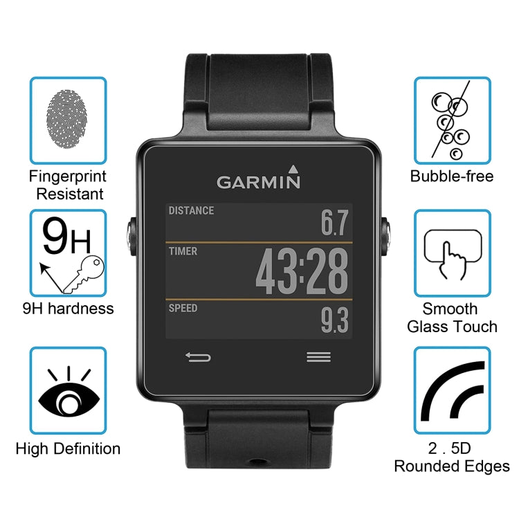 For Garmin Vivoactive 0.26mm 2.5D 9H Tempered Glass Film Screen Protector, For Garmin Vivoactive