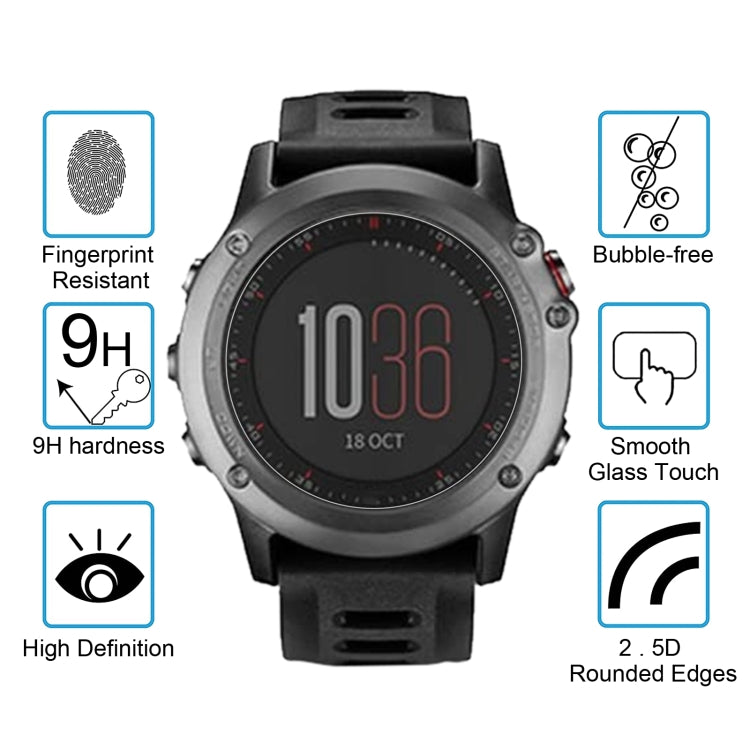 For Garmin Fenix 3 0.26mm 2.5D 9H Tempered Glass Film Screen Protector, For Garmin Fenix 3